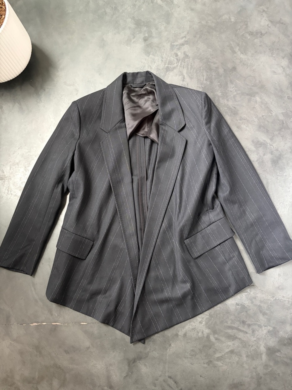 NWOT COS Wool Pinstripe Asymmetric Blazer